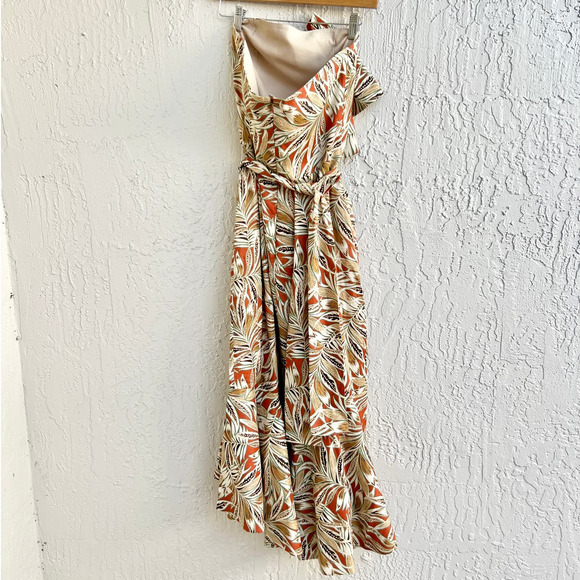 Alexis Strapless Ruffle Printed Faina Midi Dress Multicolor Women's medium - Picture 3 of 9